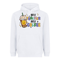 White half teacher half coffee Heavyweight Hoodie - MaliasSmallBusiness