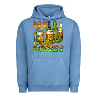 Pigment Pebble Blue bad and boozy with beer Urban Hoodie - AdoDesignShop