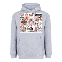 Heather Grey funny coffee quotes Heavyweight Hoodie - MaliasSmallBusiness