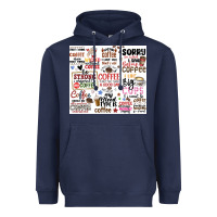 Navy funny coffee quotes Heavyweight Hoodie - MaliasSmallBusiness