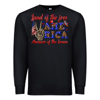 Black land of the free america because of the brave Premium Sweatshirt - texasbilliewilder