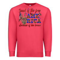 Land Of The Free America Because Of The Brave Premium Sweatshirt | Teevron