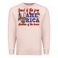 Pale Pink land of the free america because of the brave Premium Sweatshirt - texasbilliewilder