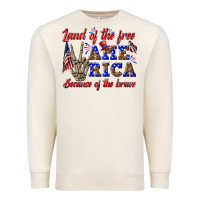 Sandshell land of the free america because of the brave Premium Sweatshirt - texasbilliewilder