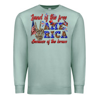 Seafoam land of the free america because of the brave Premium Sweatshirt - texasbilliewilder
