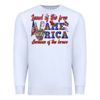 White land of the free america because of the brave Premium Sweatshirt - texasbilliewilder