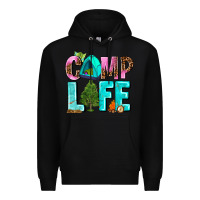 Black camp life Premium Hoodie - AdoDesignShop