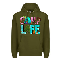 Army Green camp life Premium Hoodie - AdoDesignShop