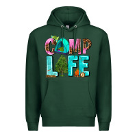 Sports Green camp life Premium Hoodie - AdoDesignShop