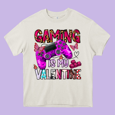 Gaming Is My Valentine Heavy Core Tee Designed By Cowhidedigitalart