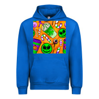 Cobalt halloween snacks seamless pattern Urban Hoodie - BundleAndBundleShop