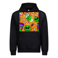 Foreset Green halloween snacks seamless pattern Urban Hoodie - BundleAndBundleShop