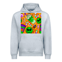 Heather Grey halloween snacks seamless pattern Urban Hoodie - BundleAndBundleShop