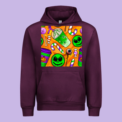 Halloween Snacks Seamless Pattern Urban Hoodie Designed By Bundleandbundleshop