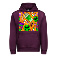 Mauve Wine halloween snacks seamless pattern Urban Hoodie - BundleAndBundleShop