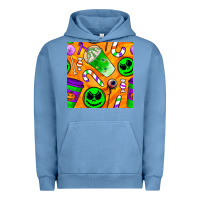 Pigment Pebble Blue halloween snacks seamless pattern Urban Hoodie - BundleAndBundleShop