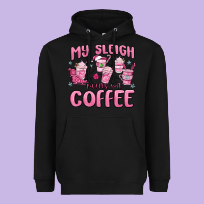 Heavyweight Hoodie my sleigh runs on coffee