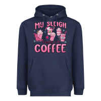 Navy my sleigh runs on coffee Heavyweight Hoodie - MaliasSmallBusiness