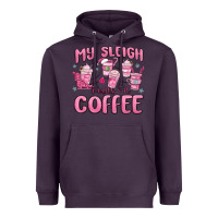 Plum my sleigh runs on coffee Heavyweight Hoodie - MaliasSmallBusiness
