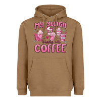 Toasted Coconut my sleigh runs on coffee Heavyweight Hoodie - MaliasSmallBusiness