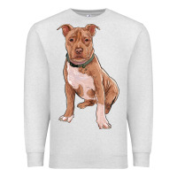 Oatmeal Heather brown pitbull Premium Sweatshirt - RanaPortraitStore