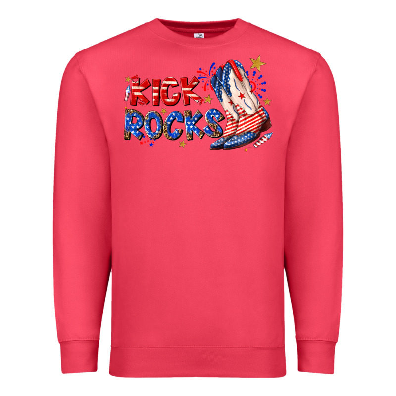 Kick Rocks Cowboy Boots Fourth Of July Premium Sweatshirt by texasbilliewilder | Teevron