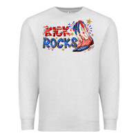 Oatmeal Heather kick rocks cowboy boots fourth of july Premium Sweatshirt - texasbilliewilder