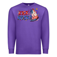 Purple kick rocks cowboy boots fourth of july Premium Sweatshirt - texasbilliewilder