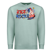 Seafoam kick rocks cowboy boots fourth of july Premium Sweatshirt - texasbilliewilder