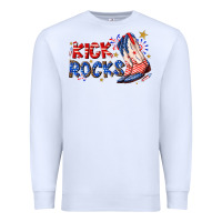 White kick rocks cowboy boots fourth of july Premium Sweatshirt - texasbilliewilder
