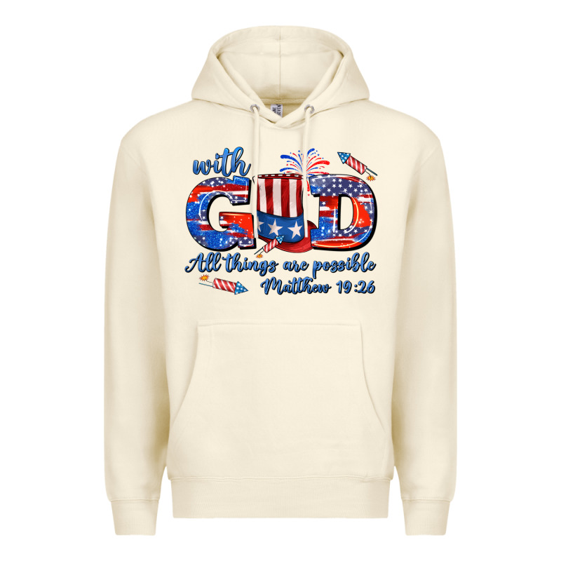 With God All Things Are Possible Usa Premium Hoodie by AdoDesignShop | Teevron
