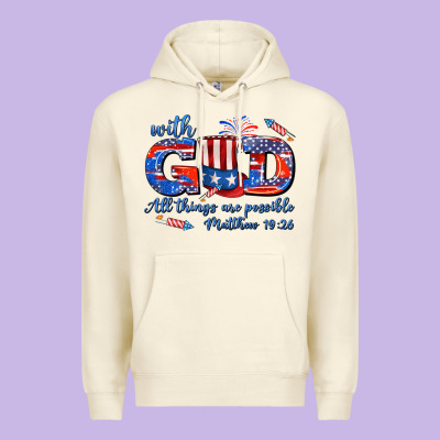 With God All Things Are Possible Usa Premium Hoodie Designed By Adodesignshop