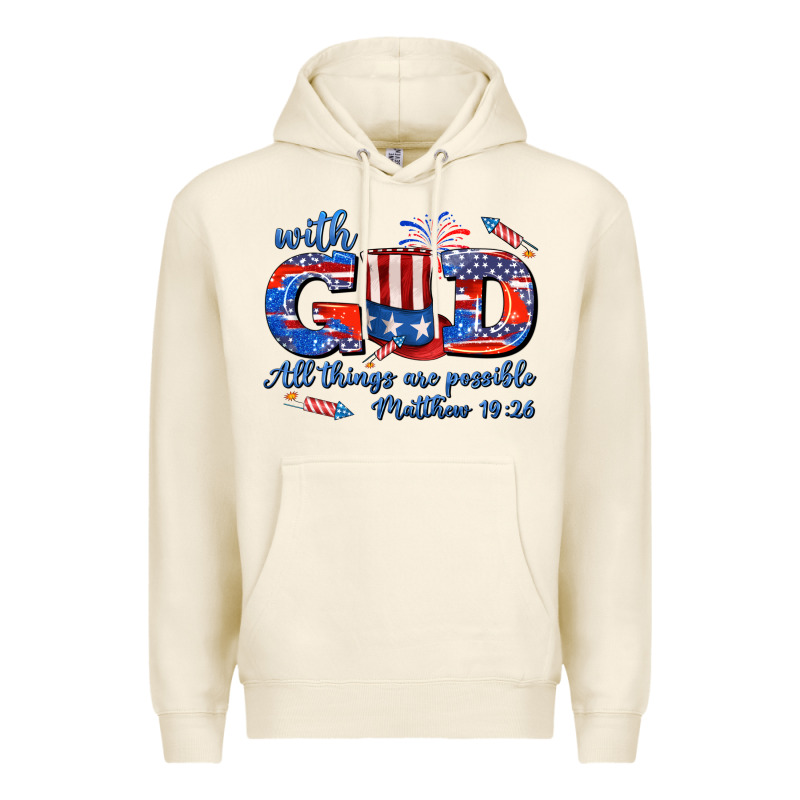 With God All Things Are Possible Usa Premium Hoodie by AdoDesignShop | Teevron
