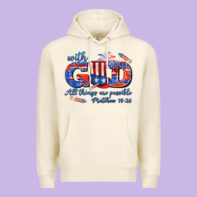 With God All Things Are Possible Usa Premium Hoodie Designed By Adodesignshop