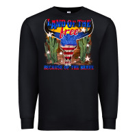 Black land of the free because of the brave Premium Sweatshirt - texasbilliewilder