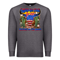 Charcoal Heather land of the free because of the brave Premium Sweatshirt - texasbilliewilder
