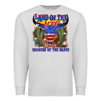 Dove Grey land of the free because of the brave Premium Sweatshirt - texasbilliewilder