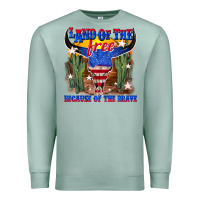 Seafoam land of the free because of the brave Premium Sweatshirt - texasbilliewilder