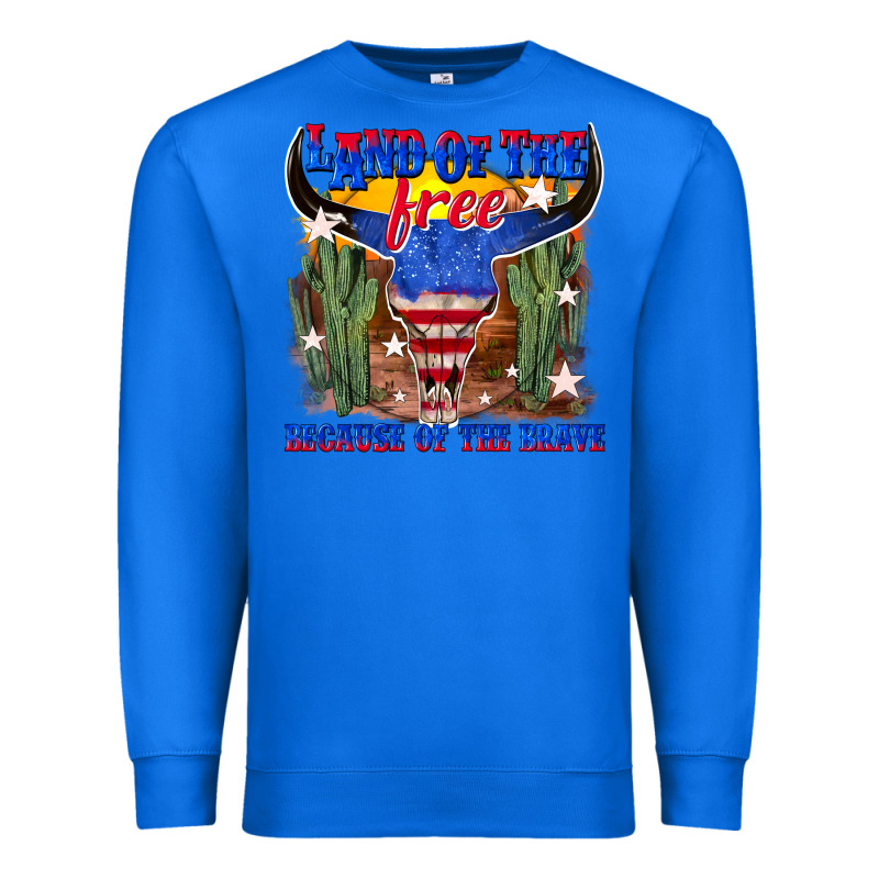 Land Of The Free Because Of The Brave Premium Sweatshirt by texasbilliewilder | Teevron