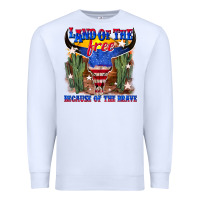 White land of the free because of the brave Premium Sweatshirt - texasbilliewilder