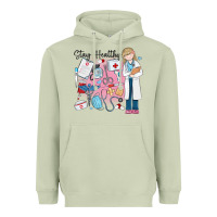 Matcha stay healthy nurse Heavyweight Hoodie - MaliasSmallBusiness