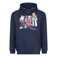 Navy stay healthy nurse Heavyweight Hoodie - MaliasSmallBusiness