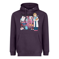 Plum stay healthy nurse Heavyweight Hoodie - MaliasSmallBusiness