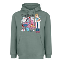 Sage stay healthy nurse Heavyweight Hoodie - MaliasSmallBusiness