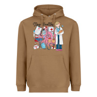 Toasted Coconut stay healthy nurse Heavyweight Hoodie - MaliasSmallBusiness