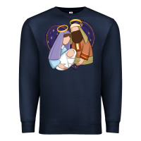 Navy holy night jesus birth Premium Sweatshirt - Zillion Design Studio