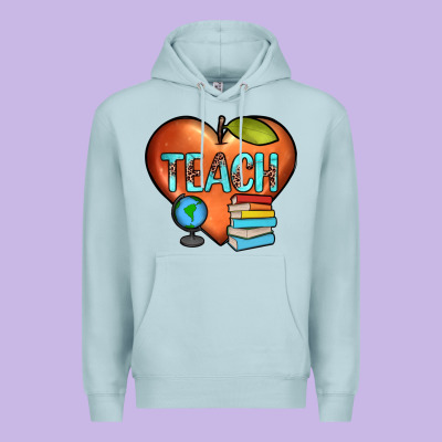 Teach Heart Premium Hoodie Designed By Jahusdesignshop