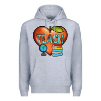 Heather Grey teach heart Premium Hoodie - JahusDesignShop