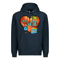 Navy teach heart Premium Hoodie - JahusDesignShop
