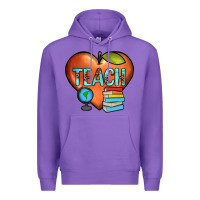 Purple teach heart Premium Hoodie - JahusDesignShop